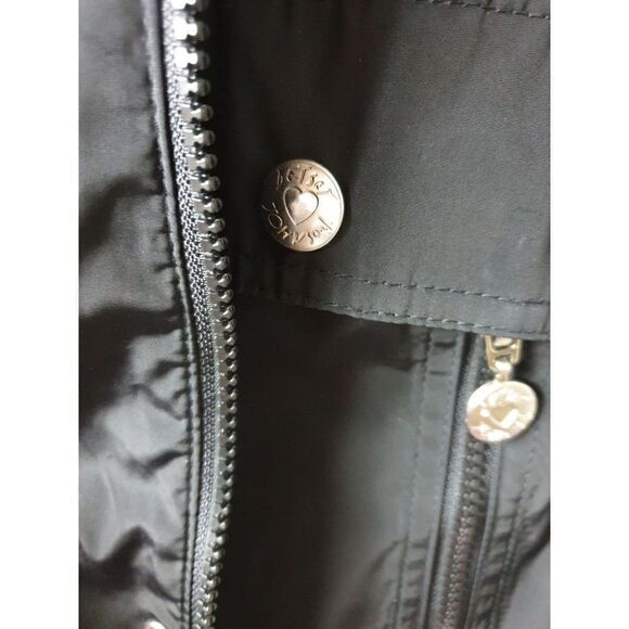 Betsey Johnson Black Lightweight Jacket Full Zip Snap Button Closure Coat XL - Picture 9 of 12